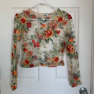 Kimchi Blue mesh embroidered top